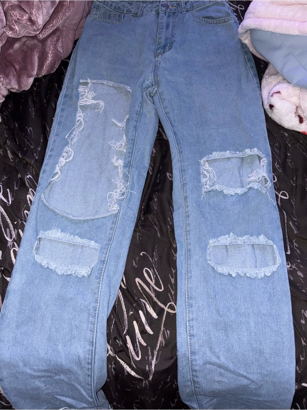 Light Blue Distressed Women's Jeans